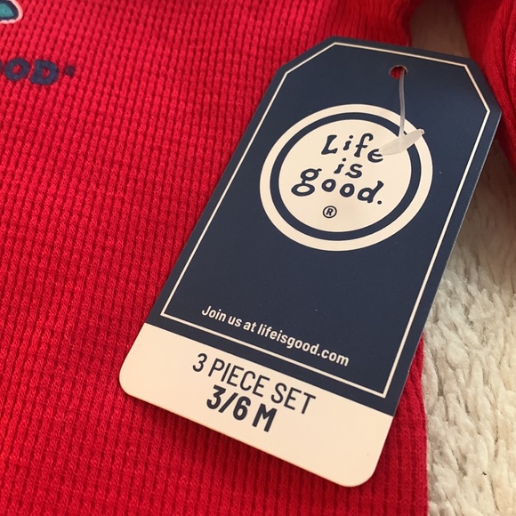 NWT Life Is Good 3pc Holiday Set 3-6M Baby Girl Onesies Bodysuits - Picture 7 of 8